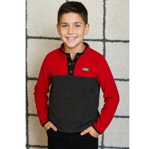 Eddie Bauer Red and Black Fleece Pullover